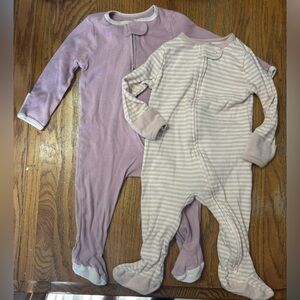 cloud island Mauve Pink Baby Footed Sleeper Set